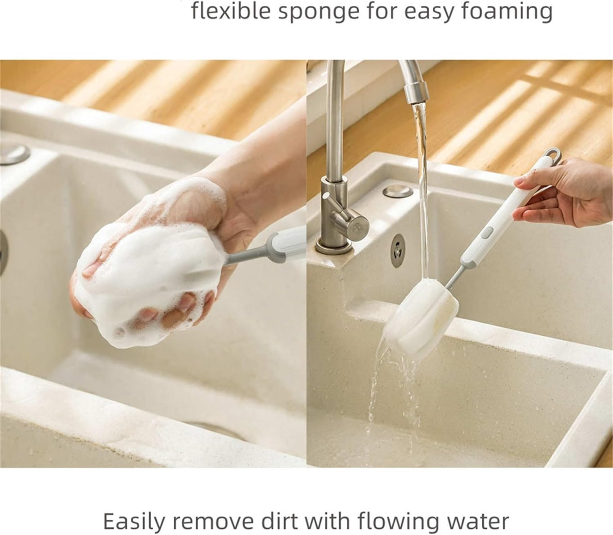 Long Handle Cup Cleaner Brush - Sponge Bottle Cleaner Brush for Cups, Water Bottles ( Random Color) View Gallery - Pakistan