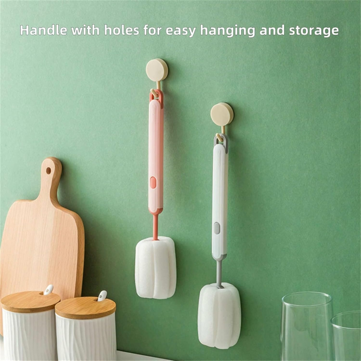 Long Handle Cup Cleaner Brush - Sponge Bottle Cleaner Brush for Cups, Water Bottles ( Random Color) View Gallery - Pakistan