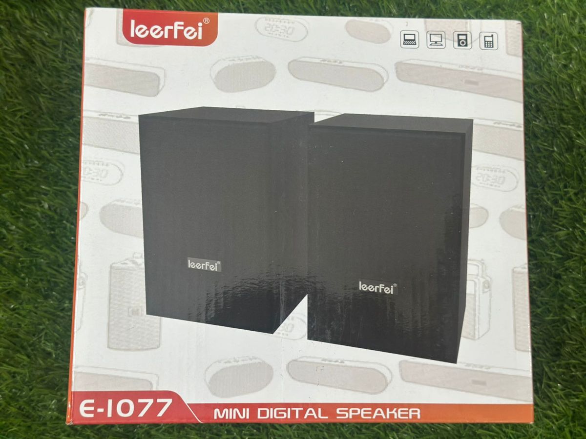 Leerfei Mini Digital Speaker | Leerfei E-1077 Speaker | Best Quality Speaker | Best Portable Speaker ( Black ) View Gallery - Pakistan