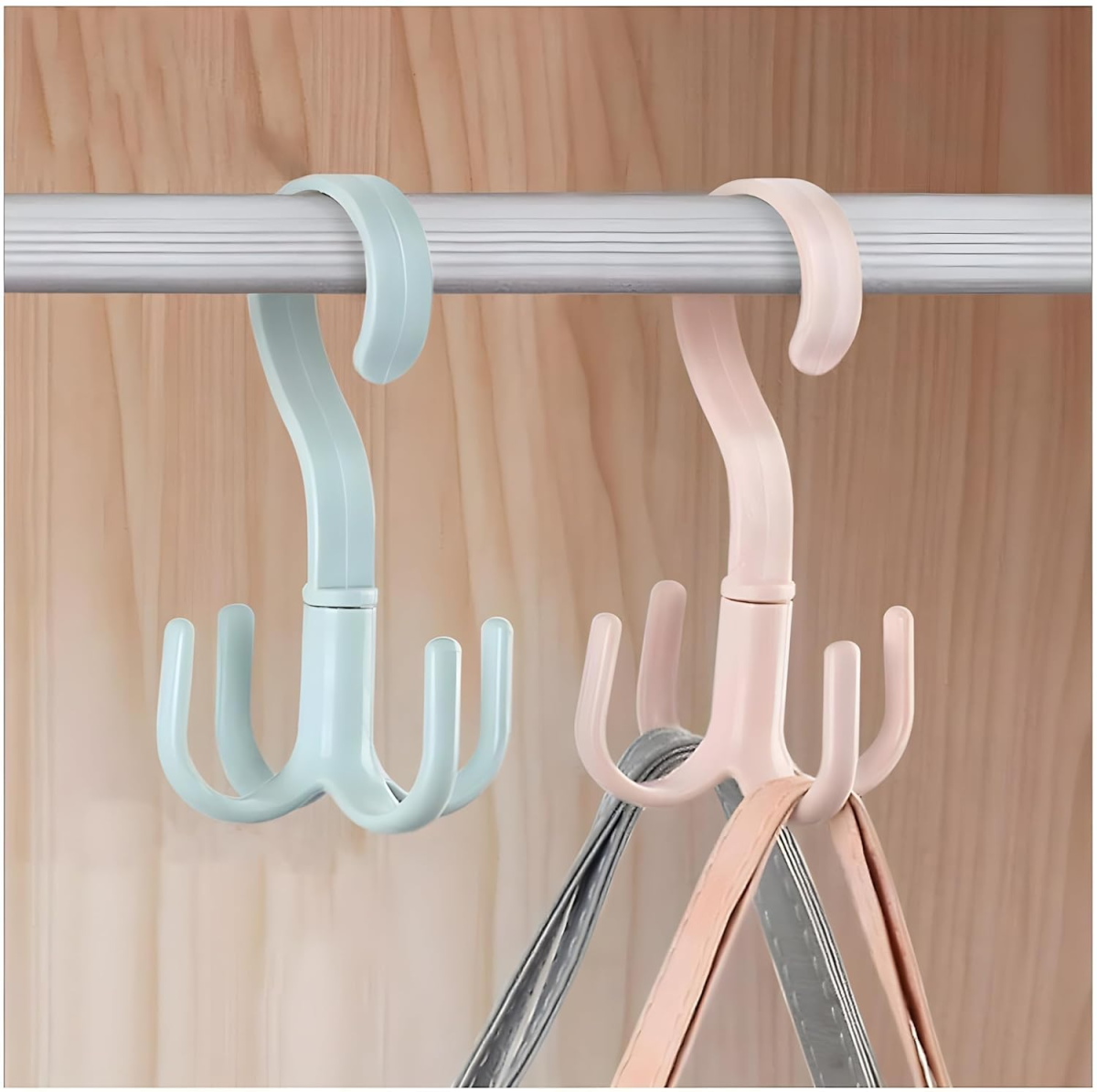 (1 piece) Multi-Purpose Hook Four-Claw Rotatable Coat Hooks Hanging Powerful Storage Rack House Kitchen Pot Pan Hanger Scarf Hanger (random color) View Gallery - Pakistan