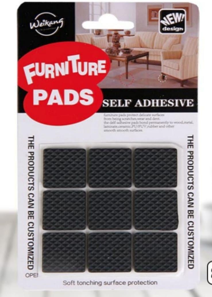 Pack of 2/ 18 /8 Self-Adhesive Furniture Pads Rubber Floor Protector Non-Slip Furniture Pads, Sofa, Bed, Table, Cabinet, Dining Chairs Balance Pad View Gallery - Pakistan