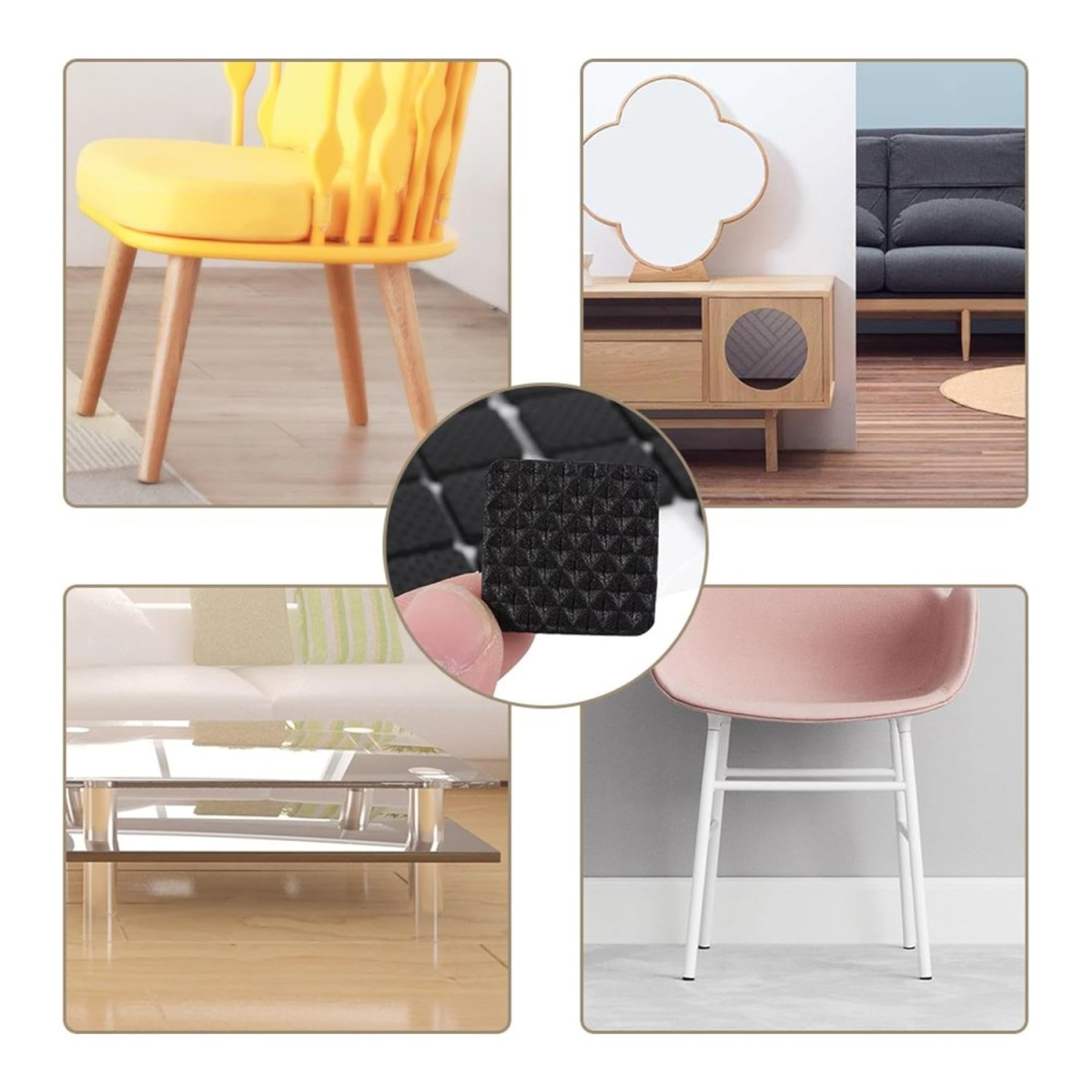 Pack of 2/ 18 /8 Self-Adhesive Furniture Pads Rubber Floor Protector Non-Slip Furniture Pads, Sofa, Bed, Table, Cabinet, Dining Chairs Balance Pad View Gallery - Pakistan