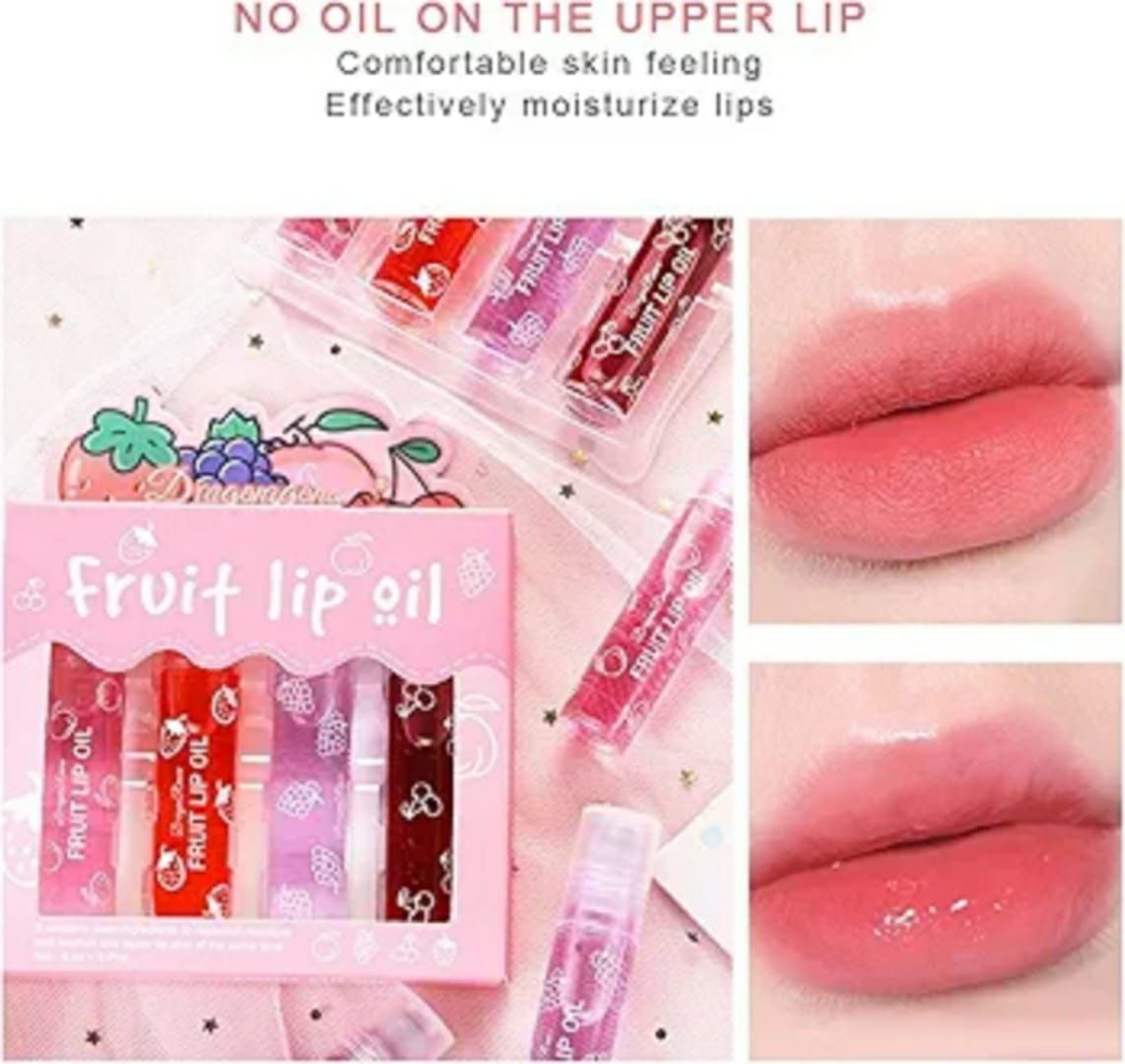 Pack of 4 - Fruit Lip Oil Set, Non-Sticky Long Lasting Moisturizing Lip Oil Lip Care Oil View Gallery - Pakistan