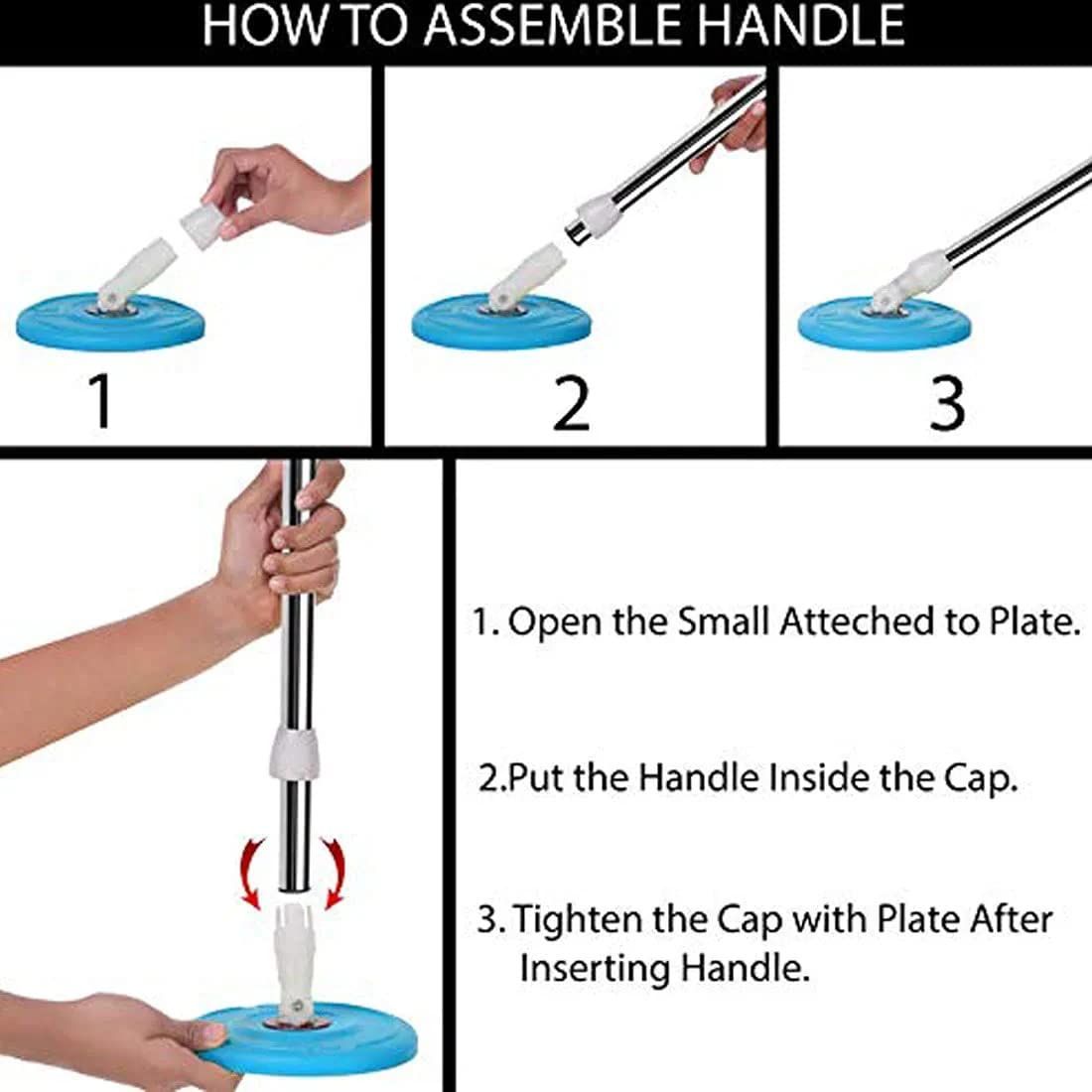 360 Degree Rotating Spin Mop - Original Replacement Parts for Home, Kitchen &amp; Bathroom Cleaning spin mop  ( Random Color ) View Gallery - Pakistan