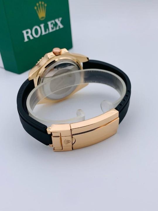 ( Golden ) Rolex Stylish Watch for Men Adjustable Rubber Strap | Heavy Master Lock | Steel Buzzle Working - Without Box View Gallery - Pakistan