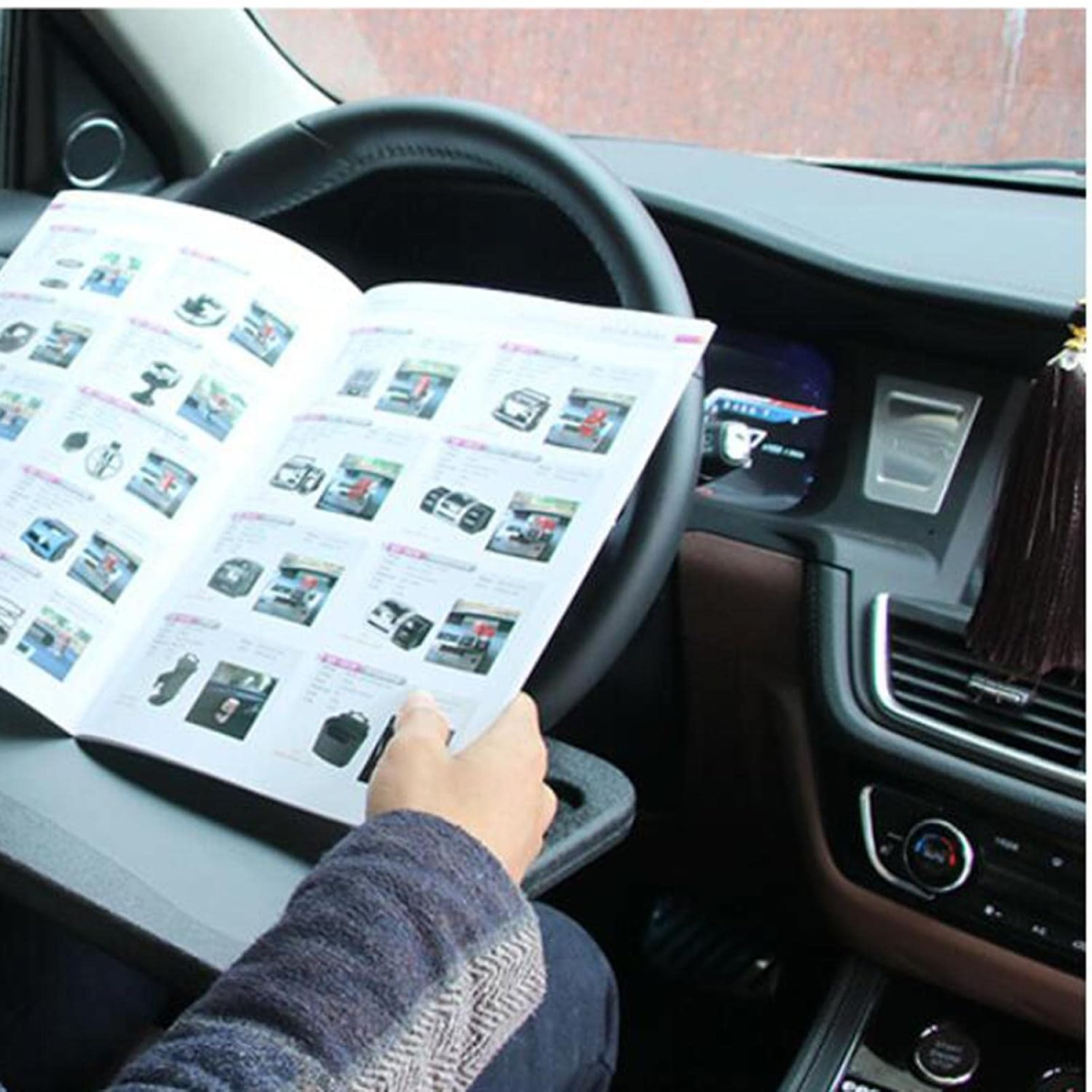 Portable Car Steering Wheel Tray -Multi functional Wheel Desk for Laptop Notebook and Food Steering Wheel Tray View Gallery - Pakistan
