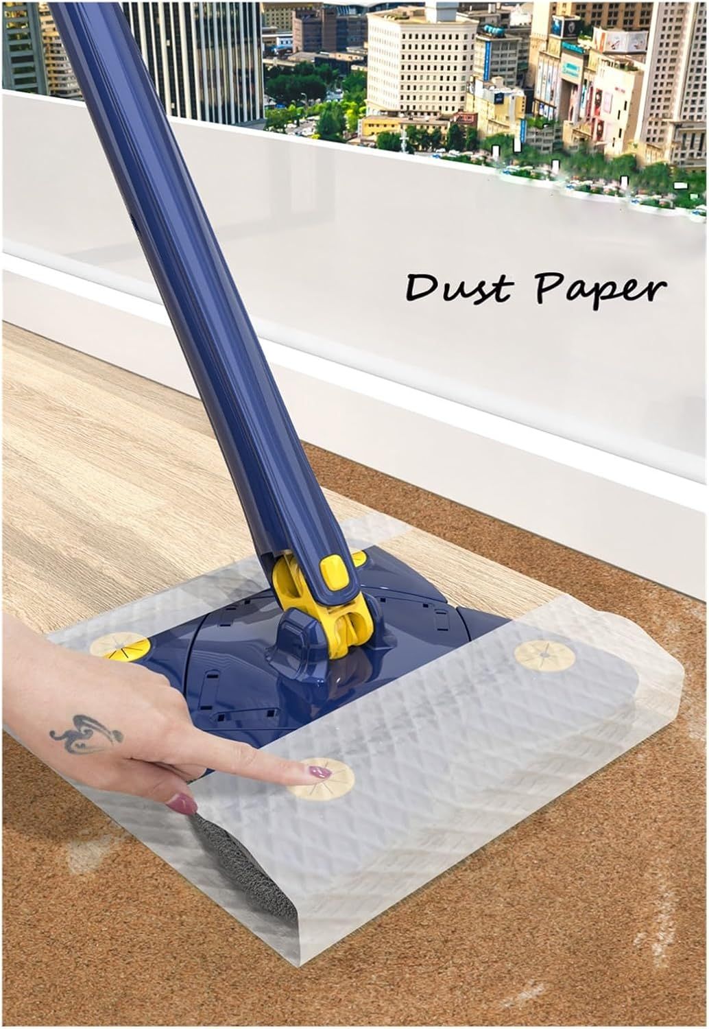 360° Rotatable 4 Leaf Clover Twist Water Auto Squeezes Mop Adjustable Corner Mop Self Squeezing Wringing Mop Multifunctional Rotating Mop For Floor Wall Window View Gallery - Pakistan