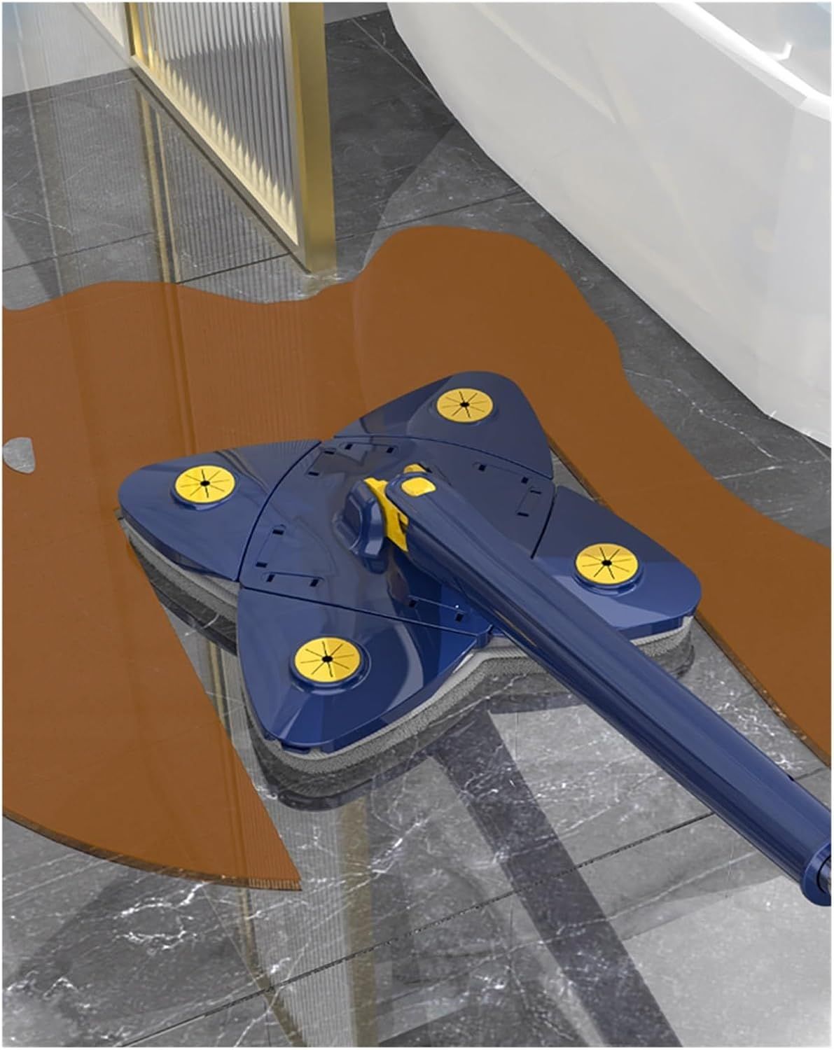 360° Rotatable 4 Leaf Clover Twist Water Auto Squeezes Mop Adjustable Corner Mop Self Squeezing Wringing Mop Multifunctional Rotating Mop For Floor Wall Window View Gallery - Pakistan