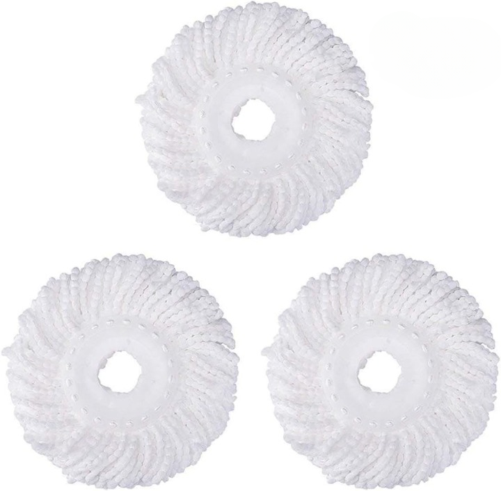 (PACK OF 3)Spin Mop Refill - Extra Head, Additional Microfiber Mop Round Shape Mop Heads