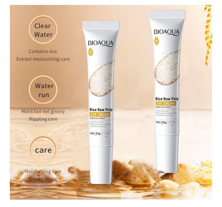 BioAqua Rice Brightening Eye Cream Rice Raw Pulp Eye Cream Acne Scar Removal - 20g View Gallery - Pakistan