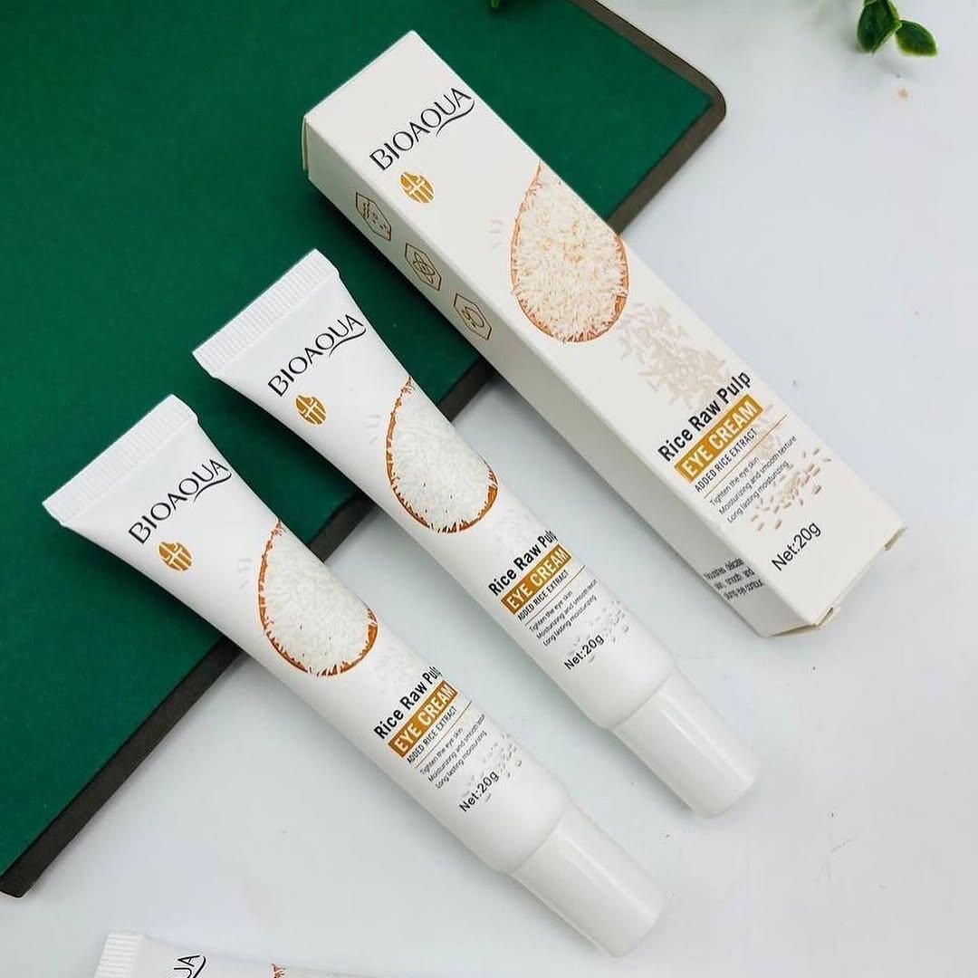 BioAqua Rice Brightening Eye Cream Rice Raw Pulp Eye Cream Acne Scar Removal - 20g View Gallery - Pakistan