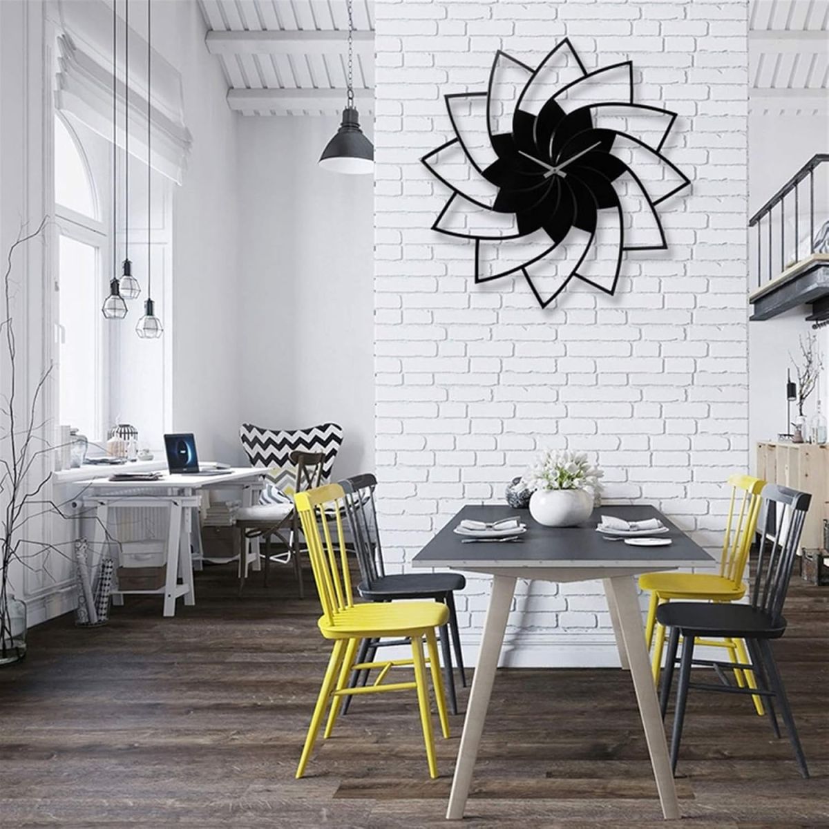 3D WOODEN FLORAL WALL CLOCK Modern Home Decorations for Living Room,Bedroom View Gallery - Pakistan