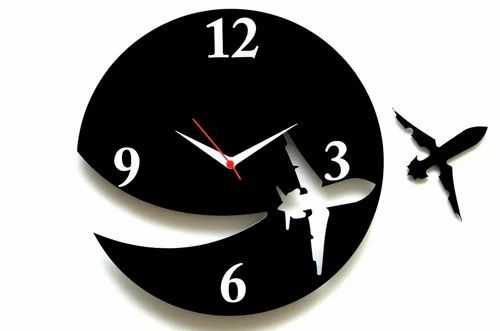 3D Wooden wall clock With Airplane Designer Theme for Home &amp; offices View Gallery - Pakistan