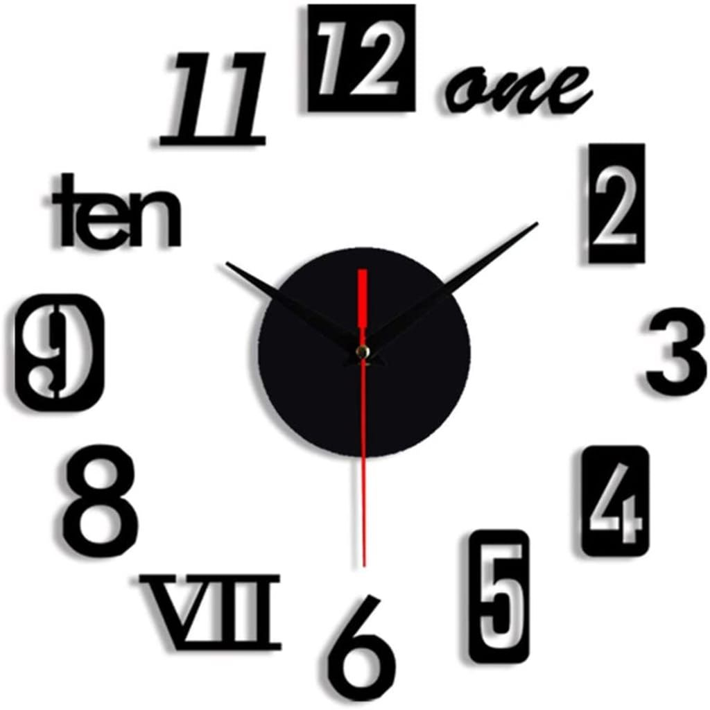 DIY Wall Clock - 3D Wooden wall clock Decor,Wall Sticker Clock Home Decor View Gallery - Pakistan