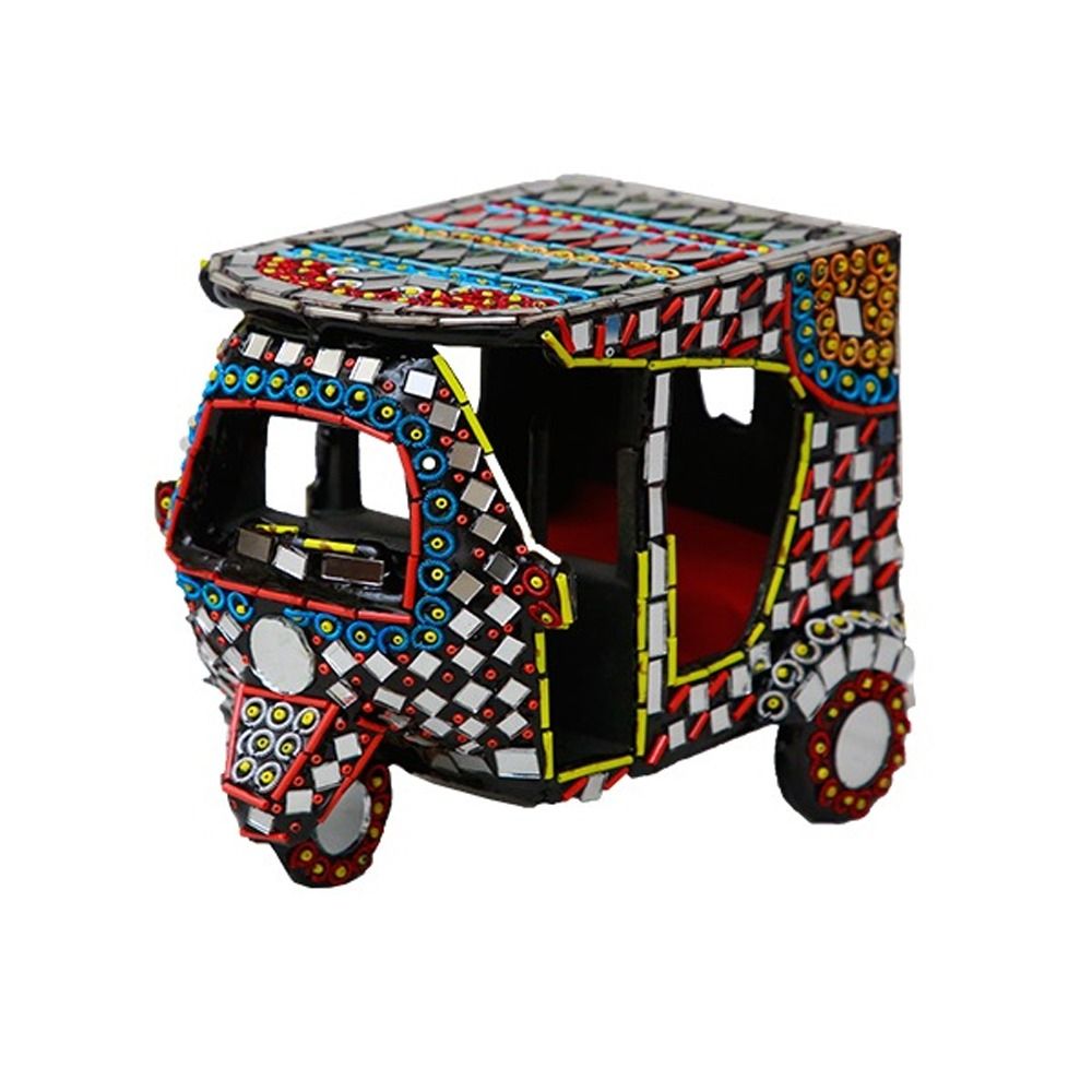 RIKSHAW ART GLASS WORK RIKSHAW Colorful  Art Antique Decoration Items.For Home Office View Gallery - Pakistan