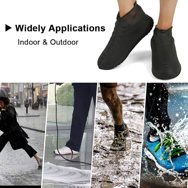 (pair) Waterproof Shoe Covers - Reusable Silicone Shoes Covers for Rain (random color) View Gallery - Pakistan