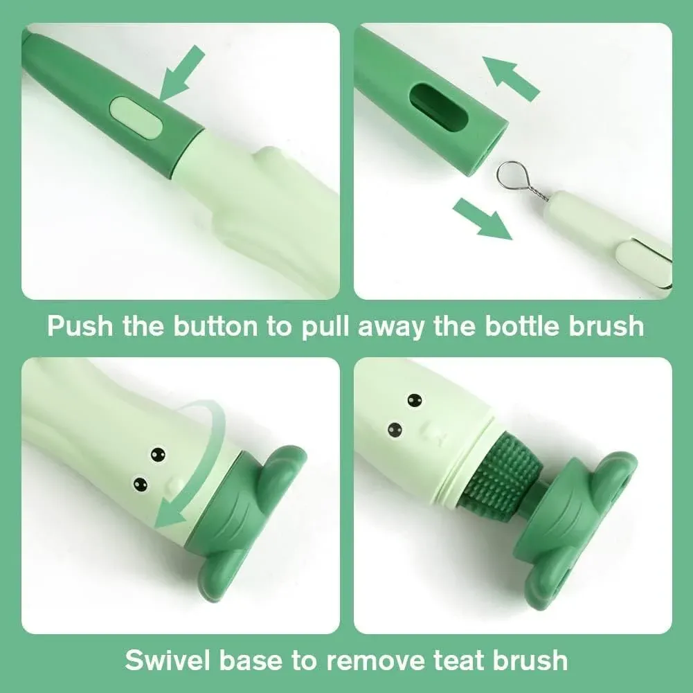 3-in-1 Silicone Baby Bottle Cleaning Brush Set – Pacifier, Straw, and Bottle Scrubber View Gallery - Pakistan