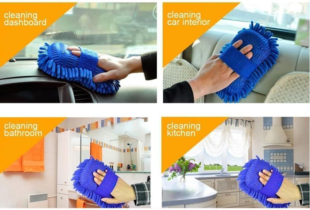 Microfiber Sponge Pad with Grip Handle Multipurpose Microfibre Wash &amp; Dry Cleaning Sponge, 1 Piece - Random Color View Gallery - Pakistan