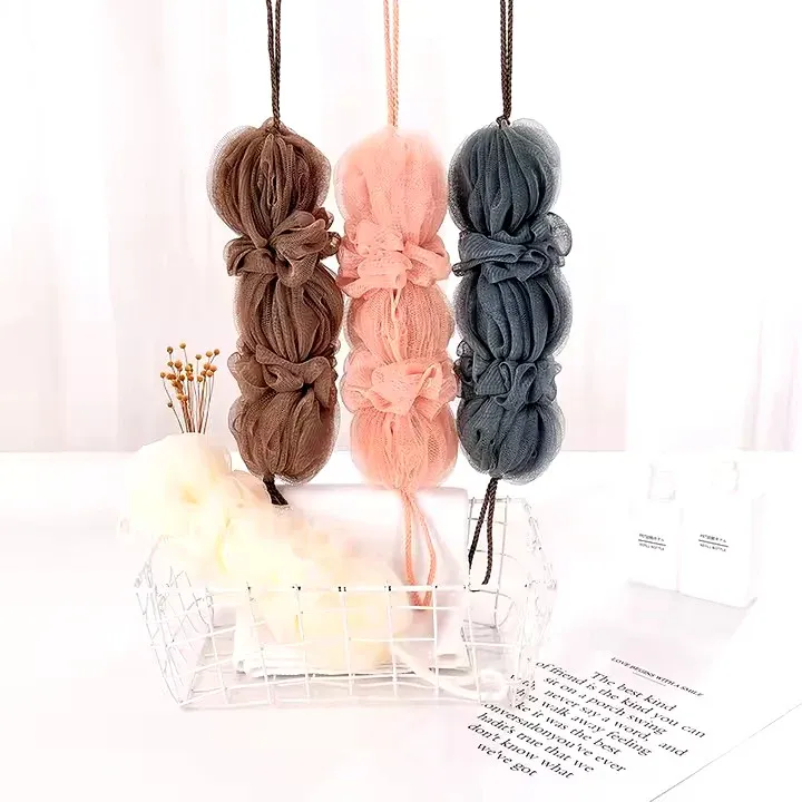 Premium Exfoliating Loofah Sponge – Long Handle Shower Pouf for Body &amp; Back Scrubbing (Random Color)) View Gallery - Pakistan