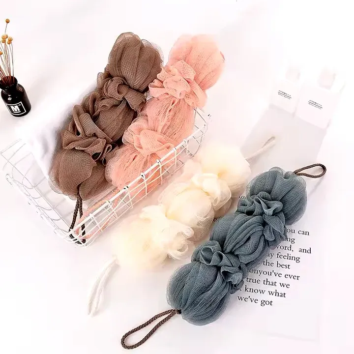 Premium Exfoliating Loofah Sponge – Long Handle Shower Pouf for Body &amp; Back Scrubbing (Random Color)) View Gallery - Pakistan