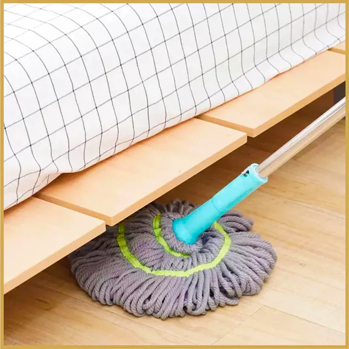 Extendable Twist Mop Fine Fiber Floor Mop - 2-in-1 Rotatable Adjustable Mop | 360-Degree Fine Fiber Fabric Self-Twisting Dehydrated Mop | Hard Floor Cleaning Mop | Self-Twisting Torque Mop for Cleaning Walls