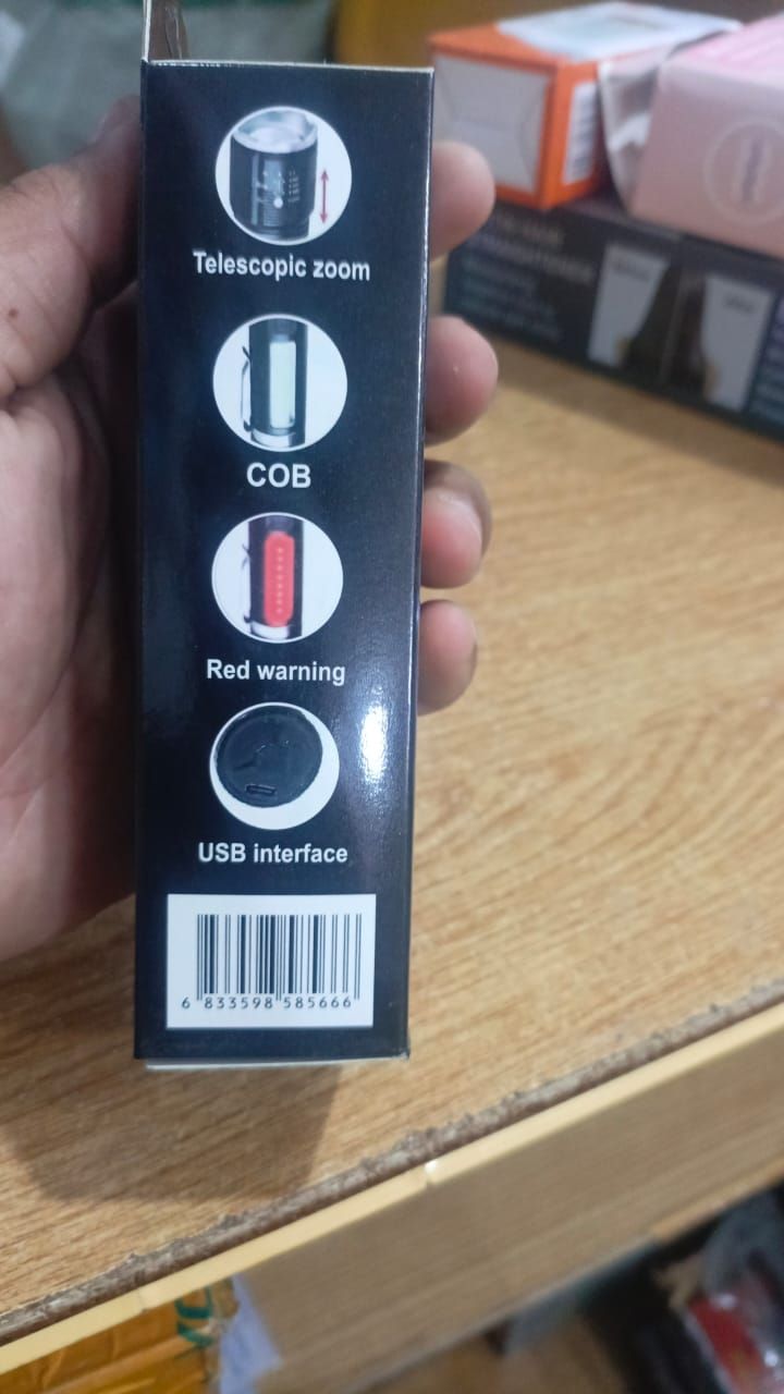 P50 super light rechargeable flashlight - Super bright Led Light - zoomable Rechargeable torch 3 mode View Gallery - Pakistan