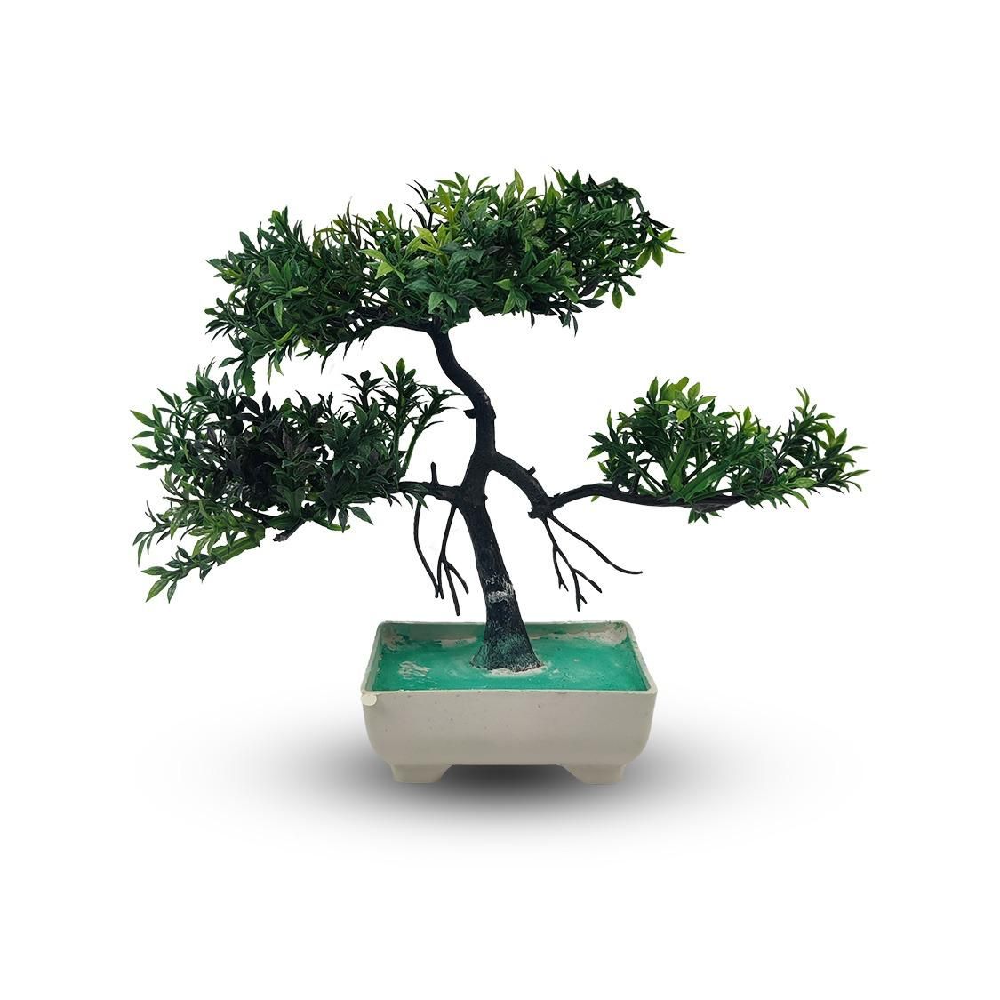 Green Artificial Bonsai Tree ( 1 Piece )–   Bonsai Tree Room Decor for Home, Office &amp; Bedroom | Best Artificial plaster Pot View Gallery - Pakistan