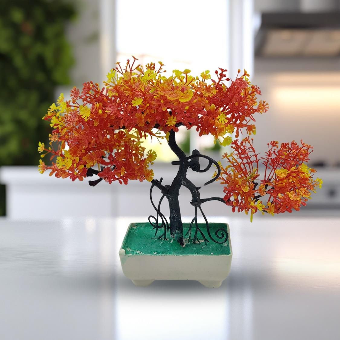 Orange Artificial Bonsai Tree ( 1 Piece )–    Bonsai Tree Room Decor for Home, Office &amp;amp; Bedroom | Best Artificial Pot
