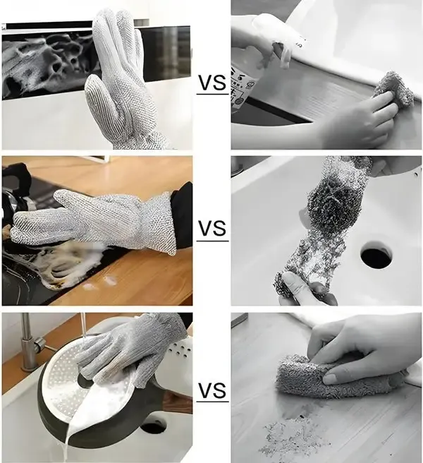 Multipurpose Wire Dishwashing Gloves | Dishwashing Rags For Wet And Dry, Steel Wire Miracle Cleaning Cloth With Glove Shape View Gallery - Pakistan
