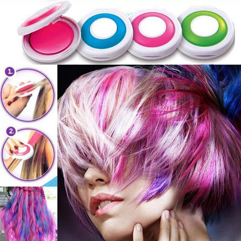 Pack Of 4 Temporary Hair Chalks  4 Colors Hair Dye Powder Temporary Hair Styling Chalk Salon  Hair Dye Powder Cake Washable