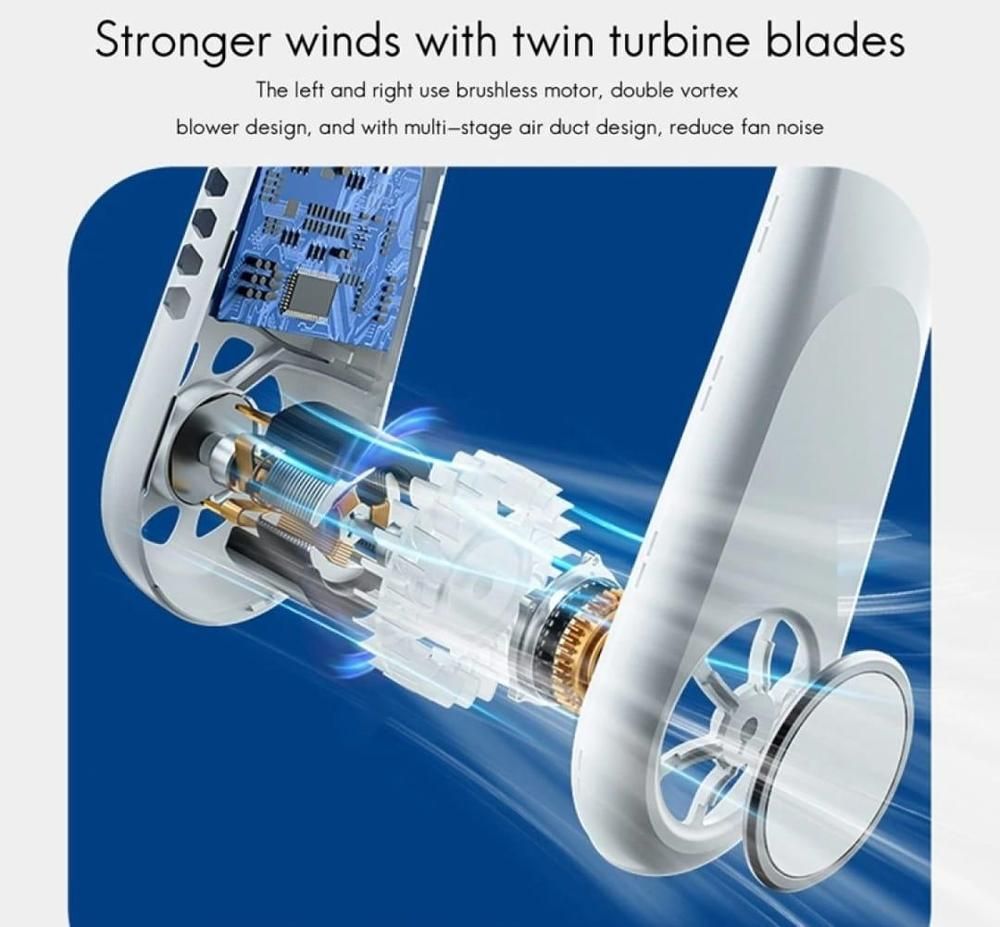 SurroundFan New Portable Bladeless Neck Fan – Foldable, Hands-Free Cooling for Travel &amp; Sports ( Random Color ) View Gallery - Pakistan