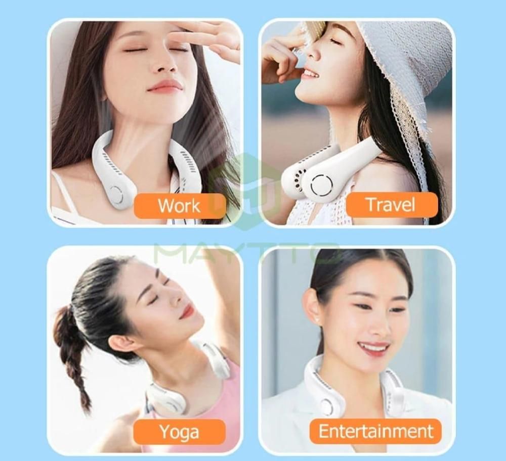 SurroundFan New Portable Bladeless Neck Fan – Foldable, Hands-Free Cooling for Travel &amp; Sports ( Random Color ) View Gallery - Pakistan