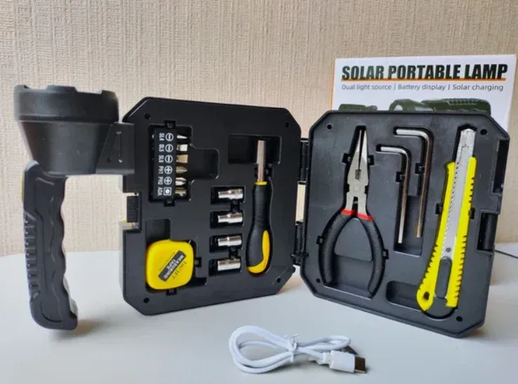 Solar Portable Lamp 7739-L – Rechargeable LED Light for Outdoor &amp; Emergency Use View Gallery - Pakistan