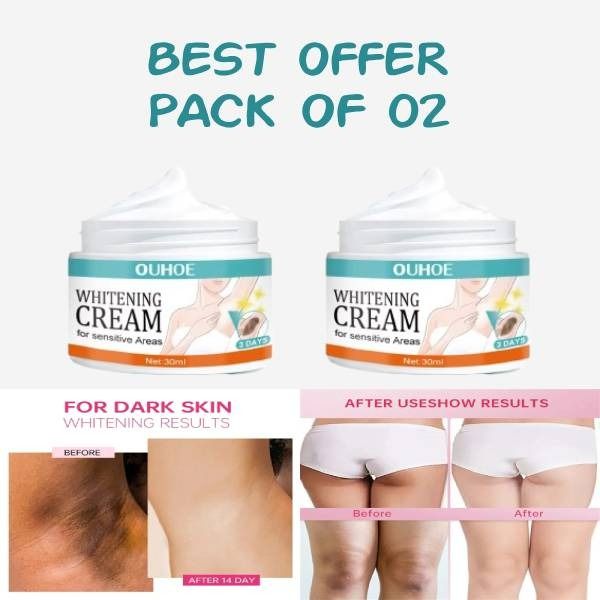 Pack Of 2 | Sensitive Area Whitening Cream for Private Parts, Underarms, Inner Thighs, and Dark Spot Lightening -30ml View Gallery - Pakistan