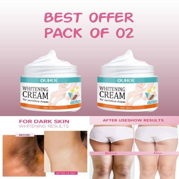 Pack Of 2 | Sensitive Area Whitening Cream for Private Parts, Underarms, Inner Thighs, and Dark Spot Lightening -30ml View Gallery - Pakistan