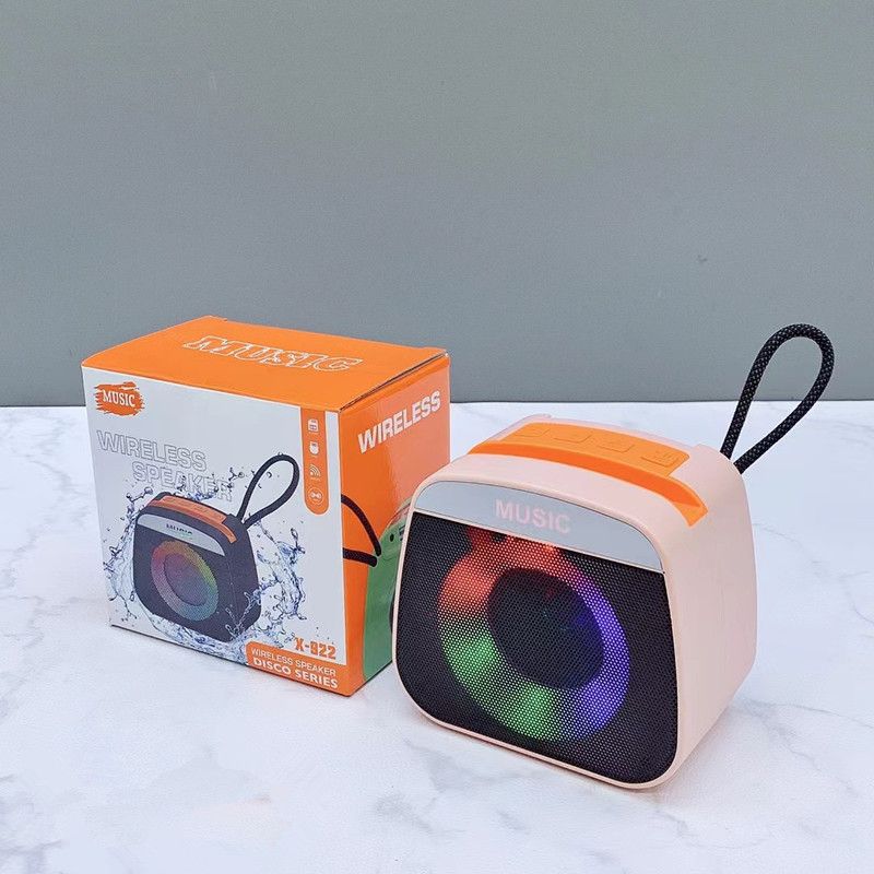 Portable Rechargeable Mini Blutooth Speaker Small LED Lights Portable Wireless Bluetooth Speaker for Outdoor Camping (Random Color) View Gallery - Pakistan