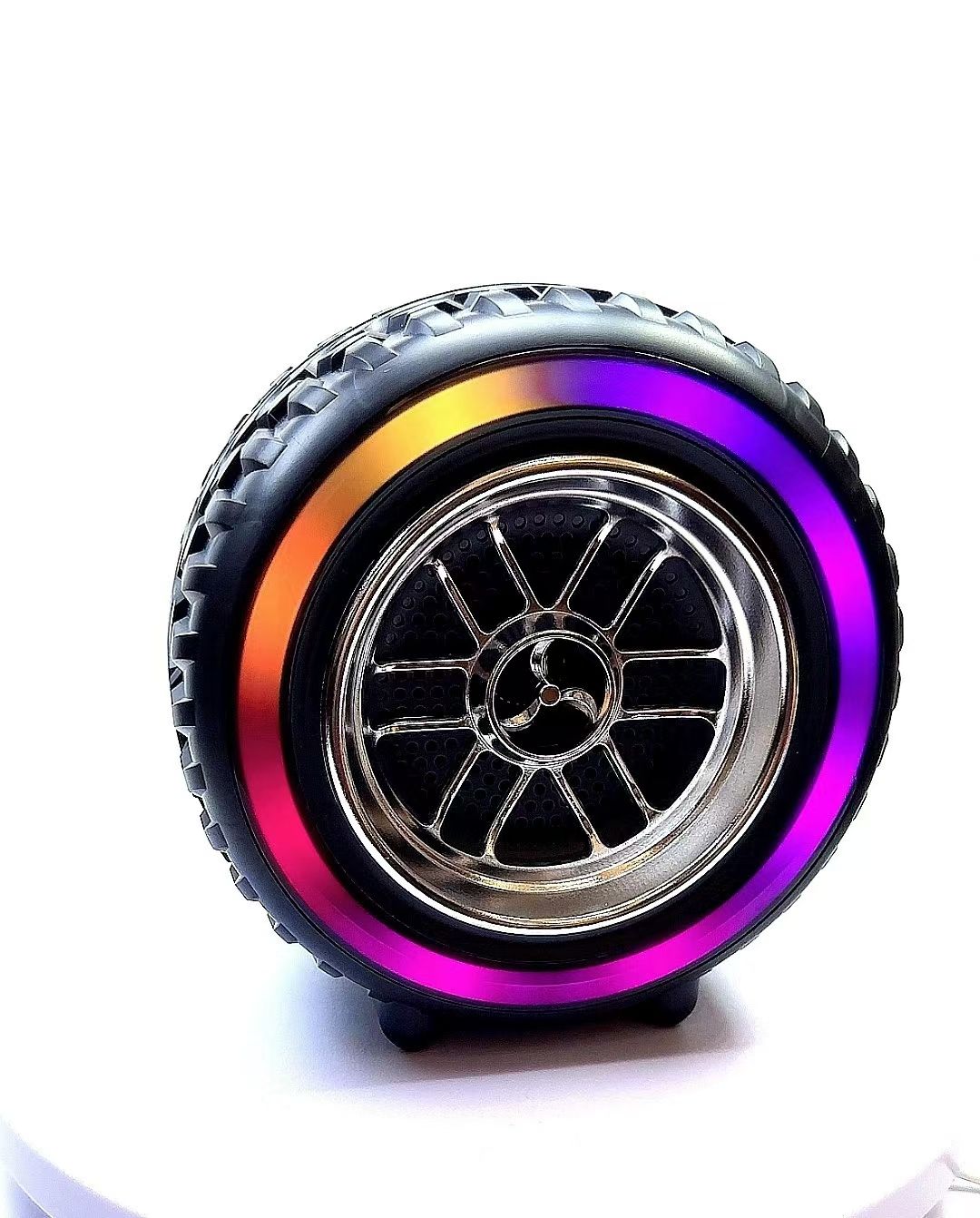 X-502 RGB Wheel-Shaped Wireless Speaker with Subwoofer Portable USB/BT Card Playback for Parties Computer Use View Gallery - Pakistan