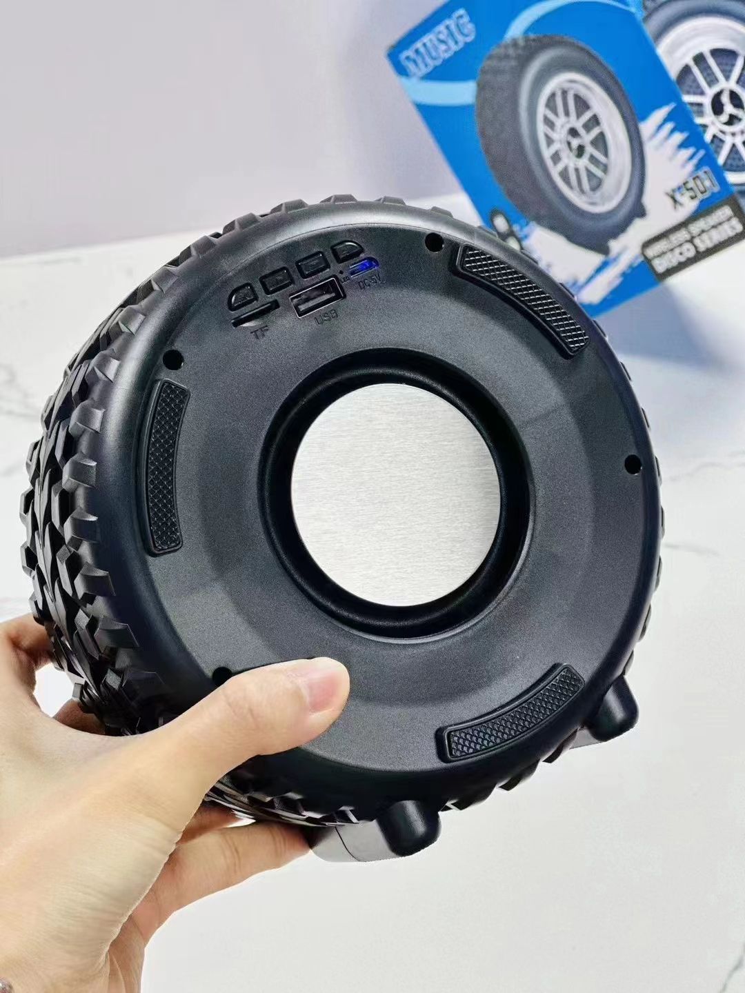 Wheel Shape Bluetooth Speaker | Wireless, Portable, AudioMusic, USB Rechargeable, for Outdoor Events (Random Color) View Gallery - Pakistan