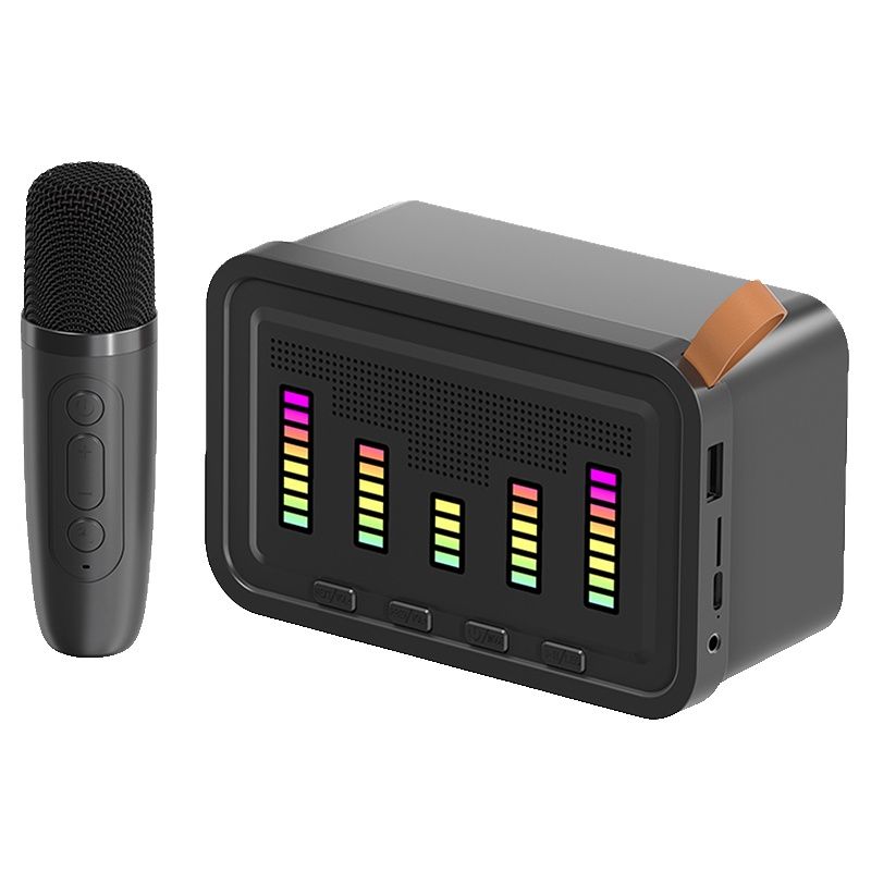 Portable Bluetooth Karaoke Outdoor Speaker System with Wireless Microphone (Random Color) View Gallery - Pakistan