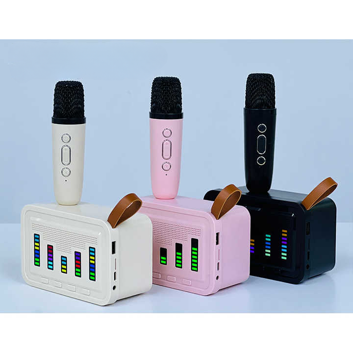 Portable Bluetooth Karaoke Outdoor Speaker System with Wireless Microphone (Random Color) View Gallery - Pakistan