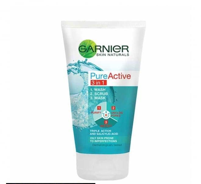 3 in 1 Garnier Skin Natural Pure Active Wash + Scrub + Mask View Gallery - Pakistan