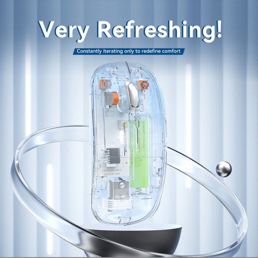 RGB Wireless Transparent Mouse Dual-Mode Rechargeable Mouse With LED lights View Gallery - Pakistan