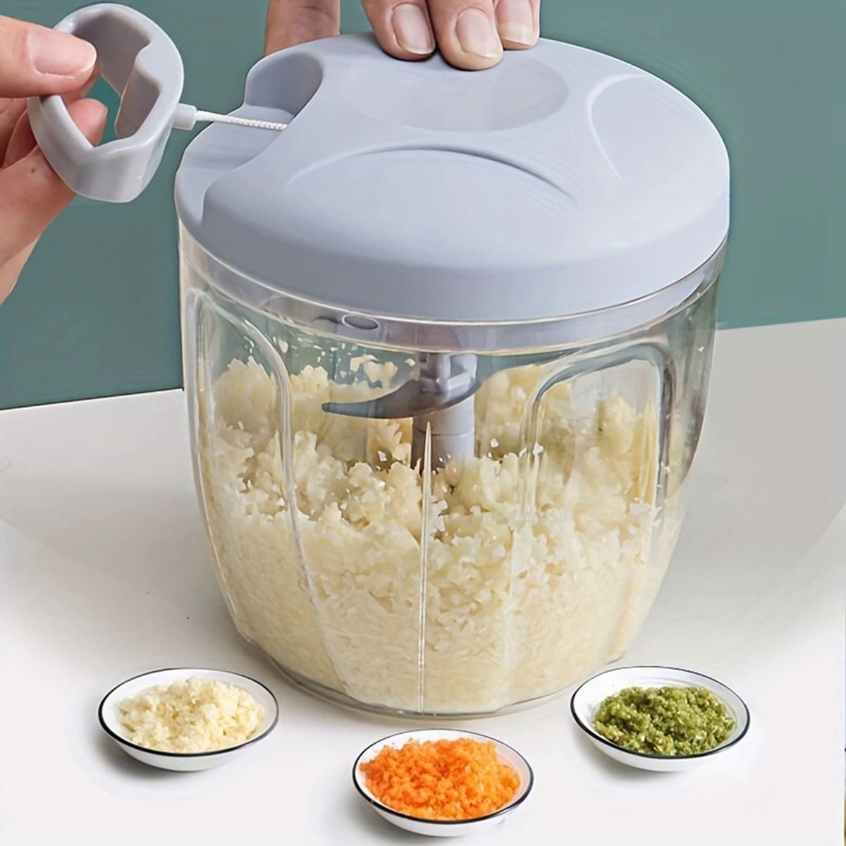 Hand Pulled Multipurpose Chopper &amp;amp; Cutter | Rope Pulled Chopper Multifunctional Meat Grinder, Vegetable Cutter (Random Color)