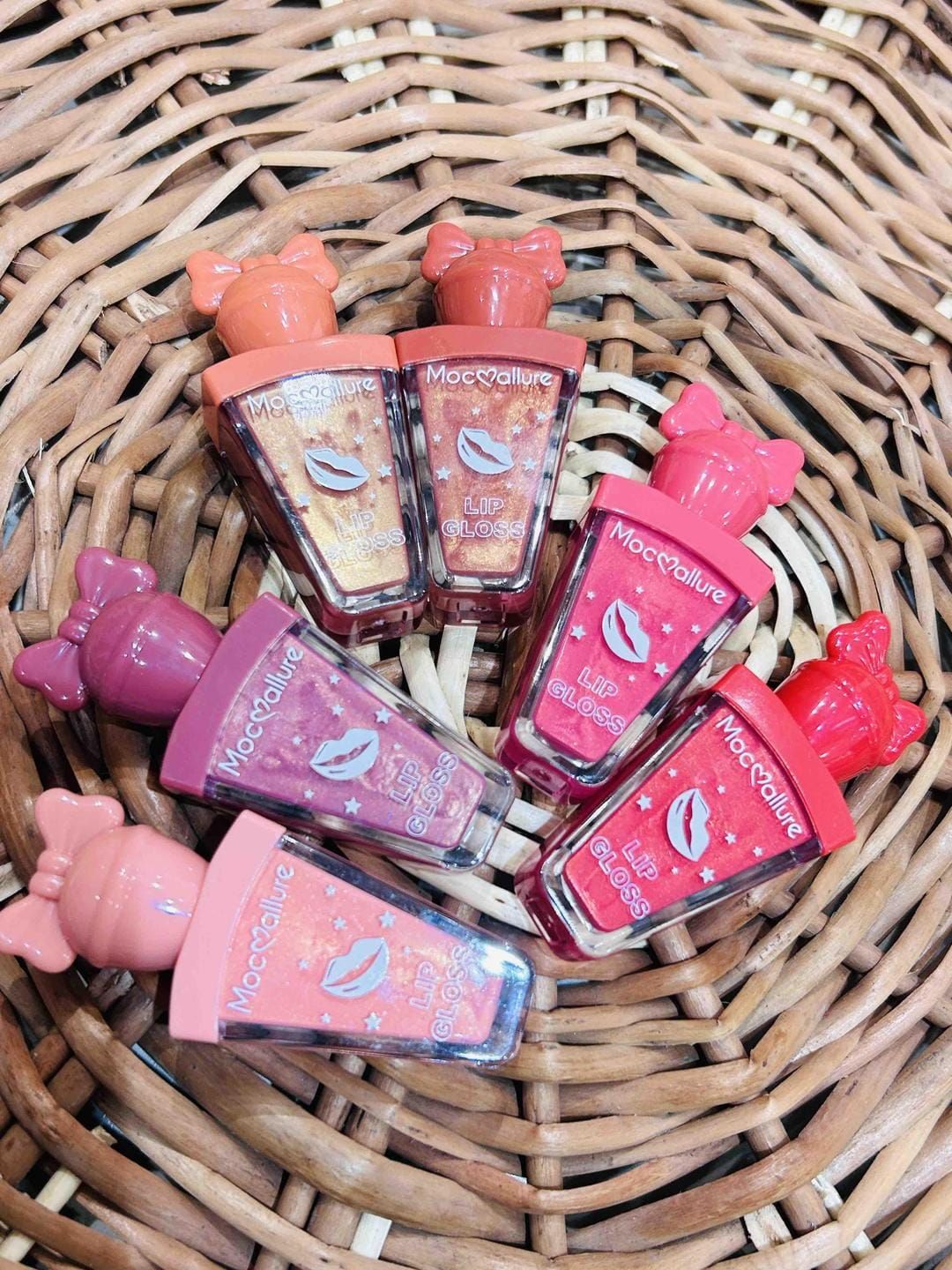 Pack Of 6  Mocallure  Bow Style Cute Lipgloss High Pigment Lipgloss (Random Color) View Gallery - Pakistan