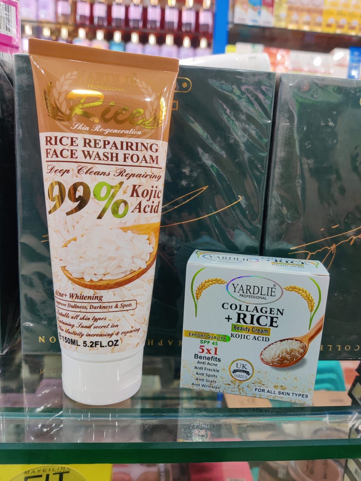 Kit 2 Pcs Deep Facial Cleanser And Repairer With Rice Extract Eliminates Fats And Impurities 150ML Yardlie Clarifying Hyaluronic Acid Rice Scrub + Collagen Beauty Cream View Gallery - Pakistan