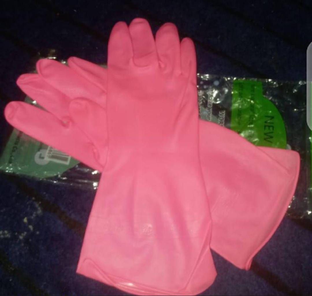 Dishwashing Rubber Gloves Non-Slip Household Laundry Kitchen Cleaning Gloves - Pair (Random color) View Gallery - Pakistan