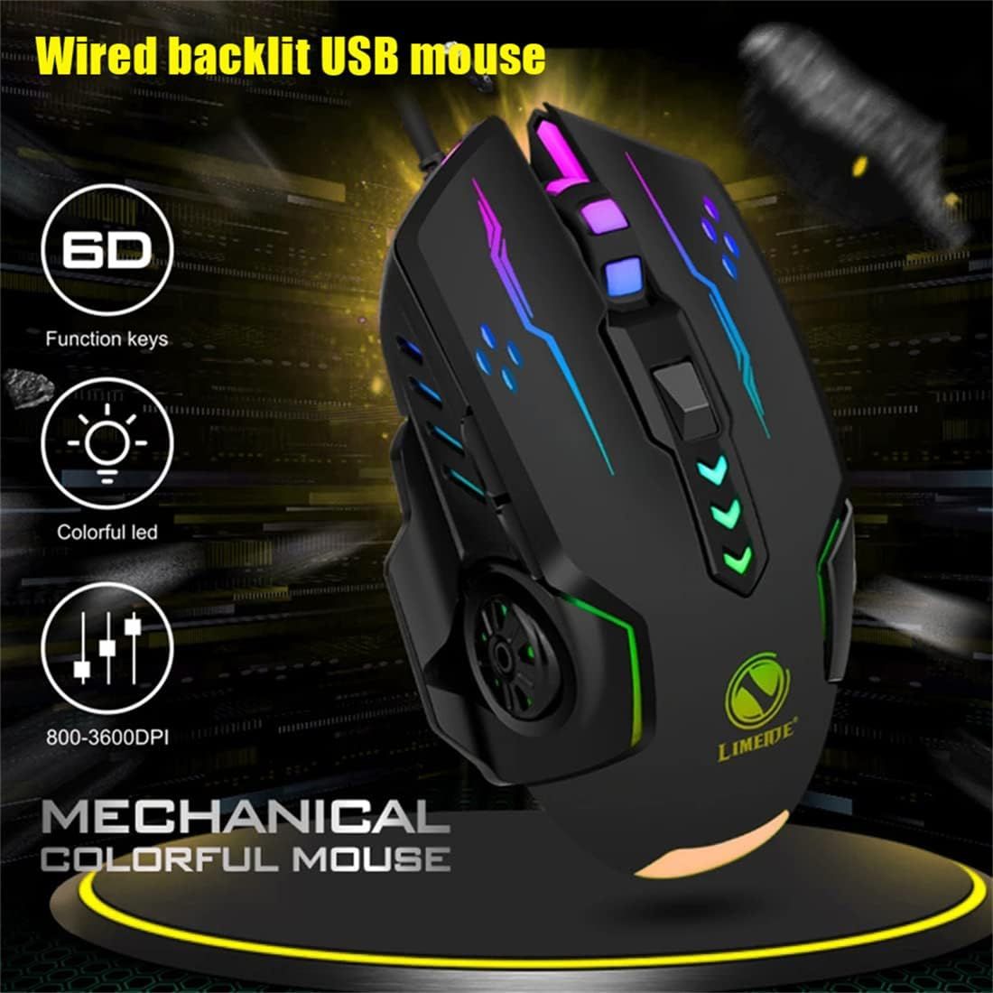 Gaming Glowing Mouse Backlit E-sports Colorful LED Light Mouse For Laptop PC Computer Gamer View Gallery - Pakistan