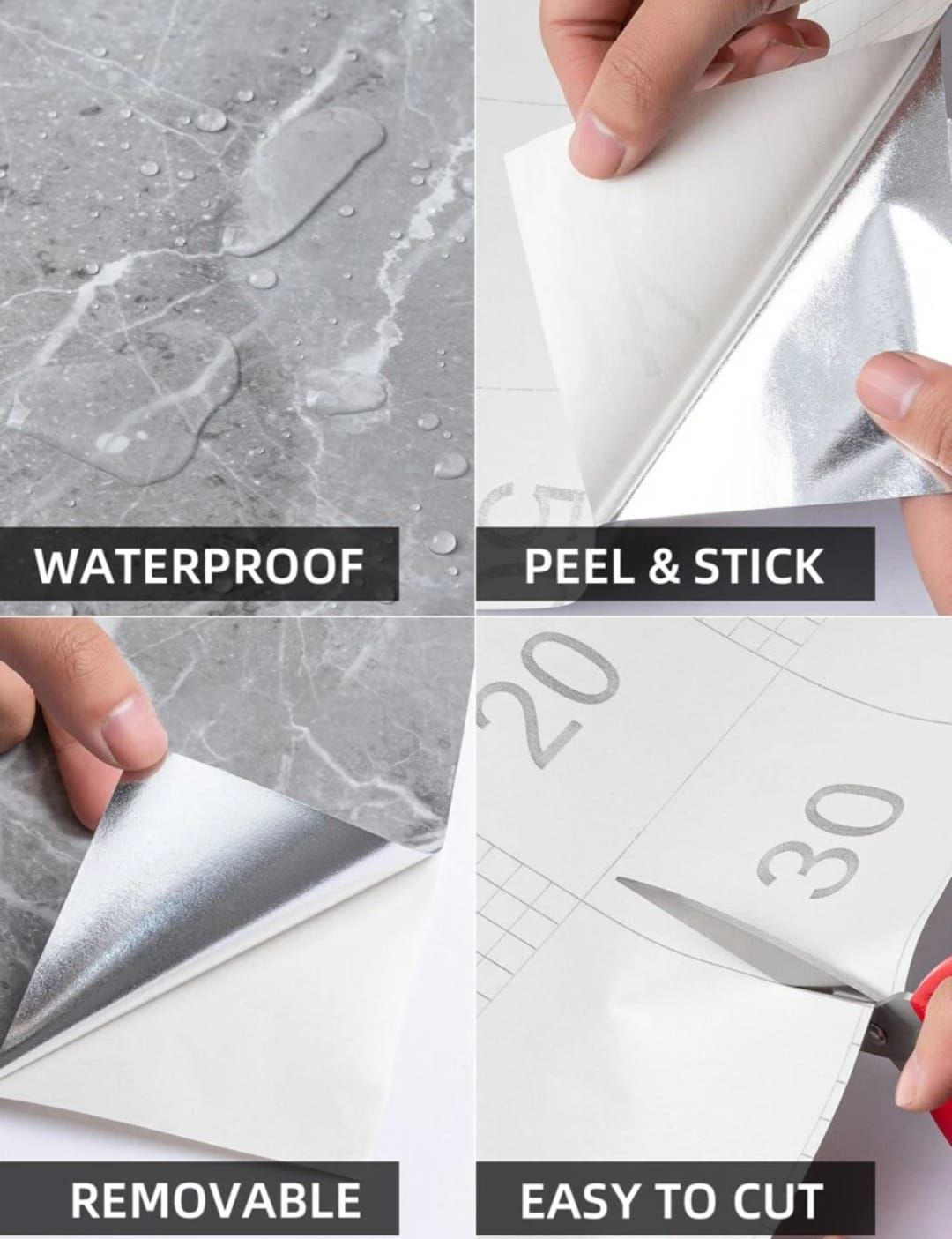 Self Adhesive White Marble Sheet Sticker For Kitchen, Cupboard, Wall – Anti Oil And Heat Resistant Wallpaper (60 x 200 cm) View Gallery - Pakistan