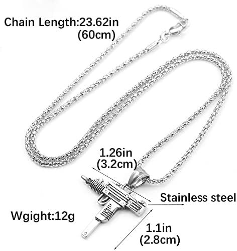 Men's Chain Necklace High Quality Stainless steel Uzi toy gun Pendant View Gallery - Pakistan