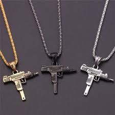 Men's Chain Necklace High Quality Stainless steel Uzi toy gun Pendant View Gallery - Pakistan